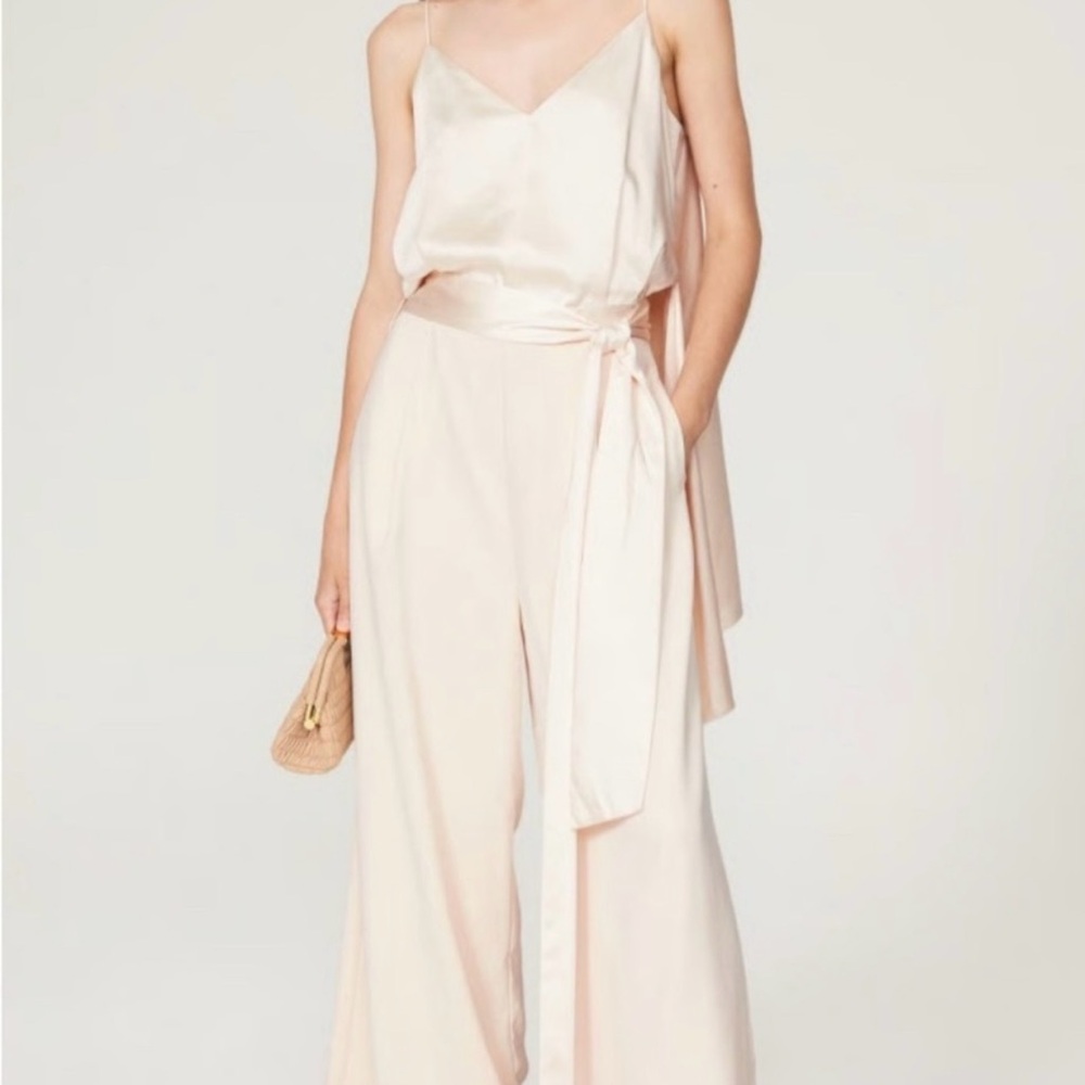 Obando Sophisticated Cream Wide-Leg Jumpsuit